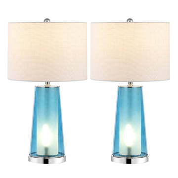 Tryon Modern Minimalist Glass/Iron Nightlight LED Table Lamp - JONATHAN Y